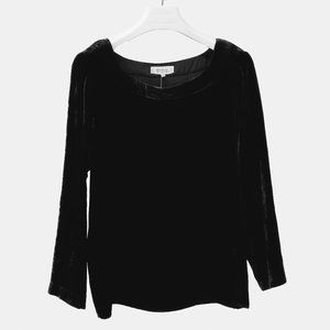 Yves Saint Laurent Rive Gauche Velvet Bateau Top